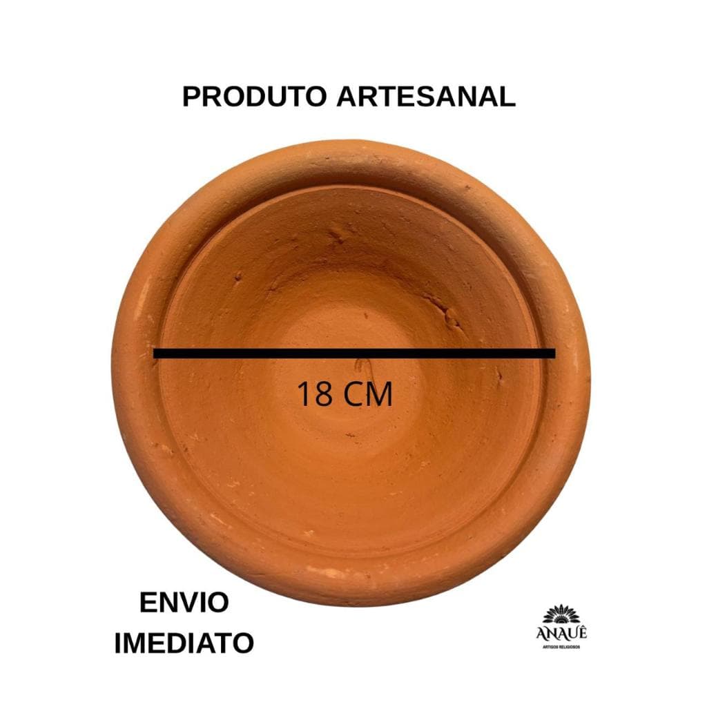 Alguidar de Barro Cru N°1 18 cm Oferenda Umbanda Candomble