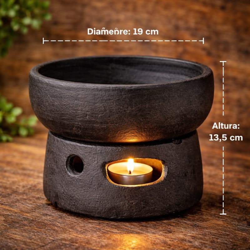 Réchaud de Barro 19cm Artesanal | Fondue Chocolate Petiscos Mesa Posta Rústica Decoração Gourmet