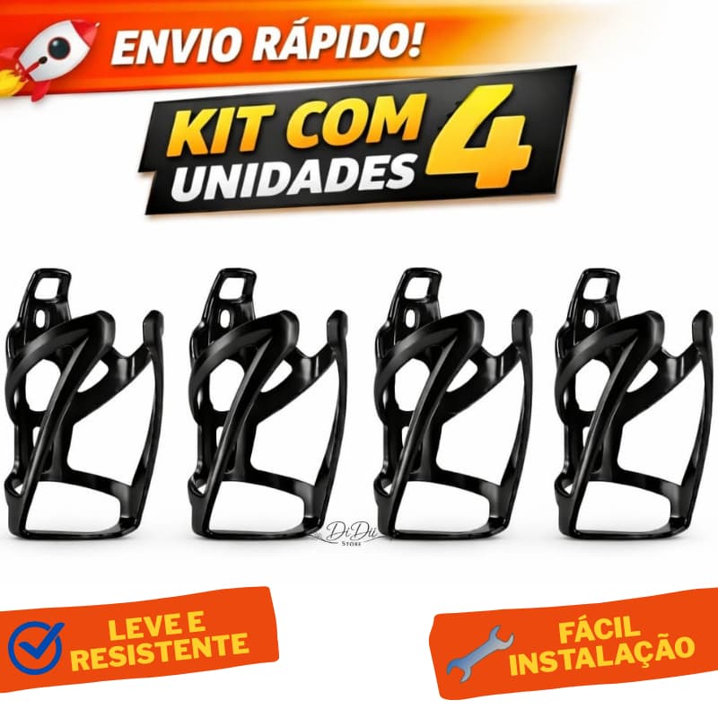 Kit 4 Suporte de Garrafa Bicicleta Ciclismo Universal  MTB Speed Porta Caranalhola Fácil Instalação