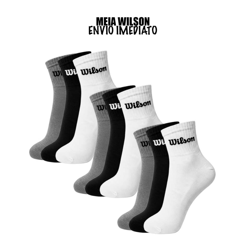 Kit 9 Meias Cano Curto Wilson Caneladas Originais