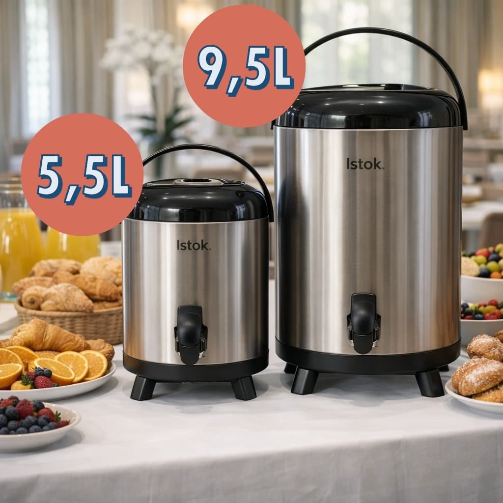 Garrafa Botijao Termico Inox Torneira Bebidas Cafe Agua Leite Quente Frio 5.5L 9.5L Eventos Hotel
