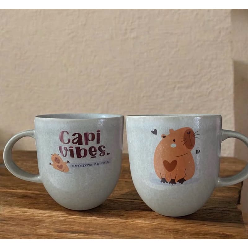 Caneca cerâmica capi vibes 397ml