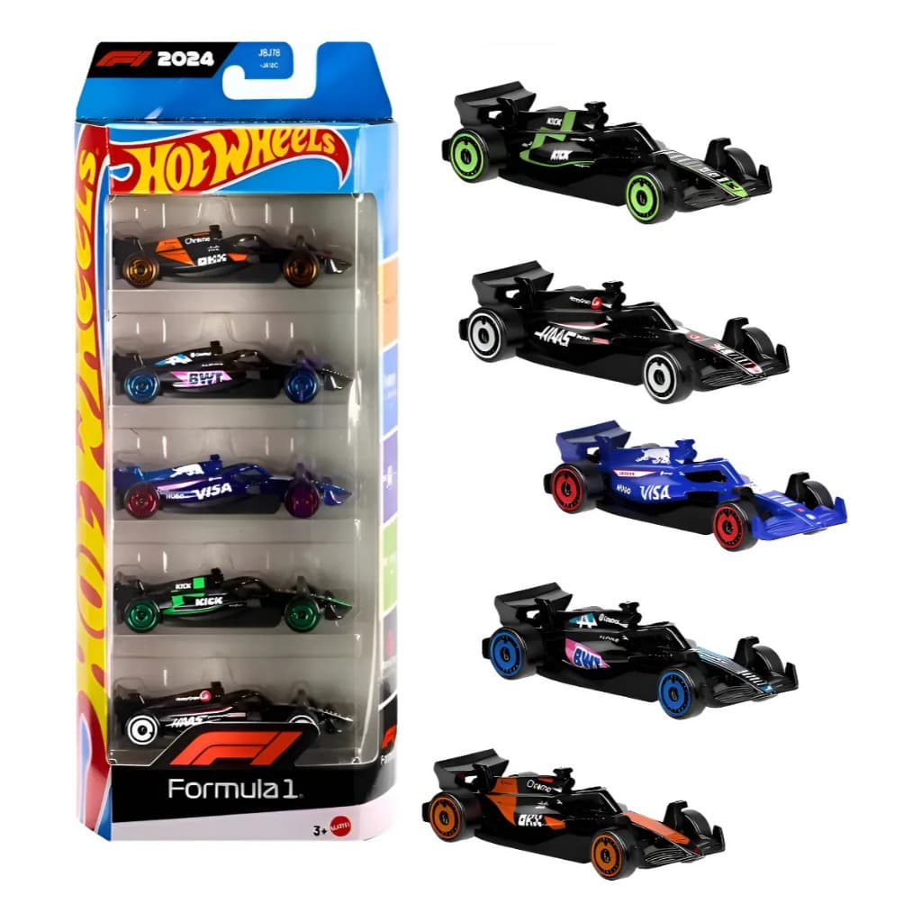 Kit 5 Carrinhos Hotwheels Formula 1 Coleção Mattel Formula 1