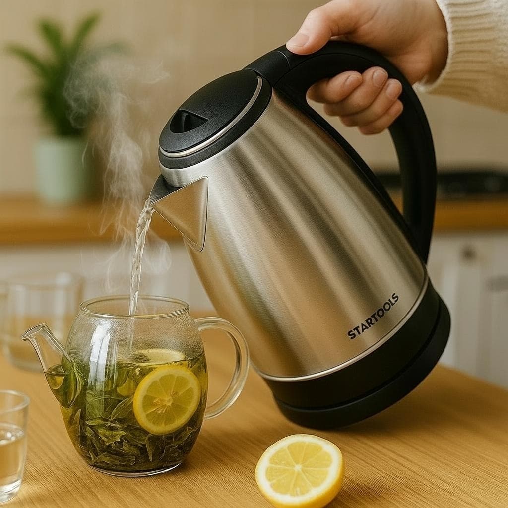 Chaleira Elétrica Inox 2L Jarra Desligamento Automático Prática Base 360 Cozinha Chá Bebidas Quente