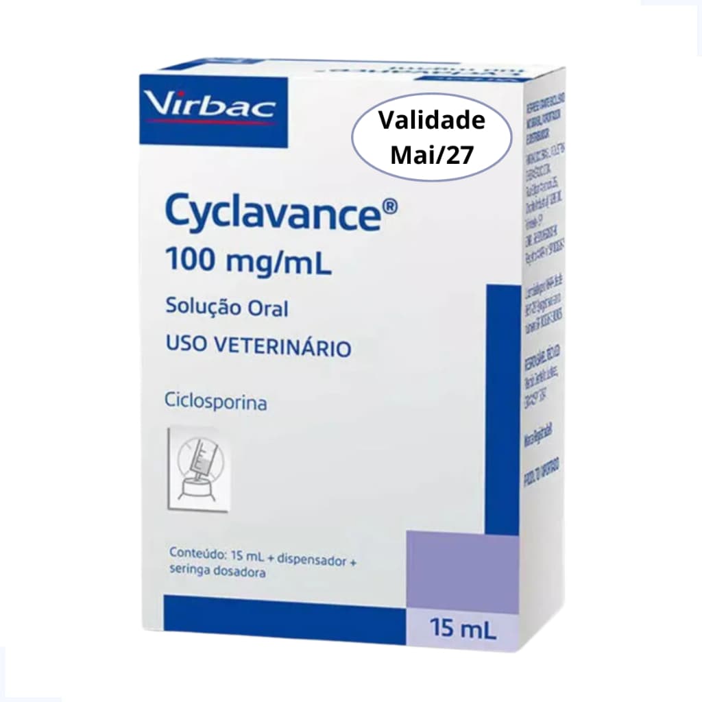 Cyclavance 100 Mg/ml Solução Oral 15ml Virbac Cães Pet