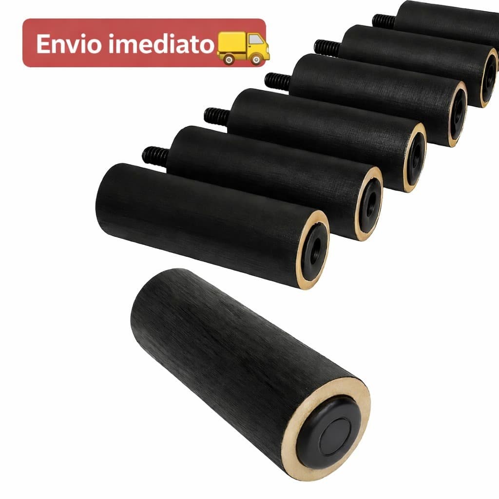 Pés de madeira maciça Para Cama Box Sofá Móvel em Geral Pezinho Madeira Maciça - Preto