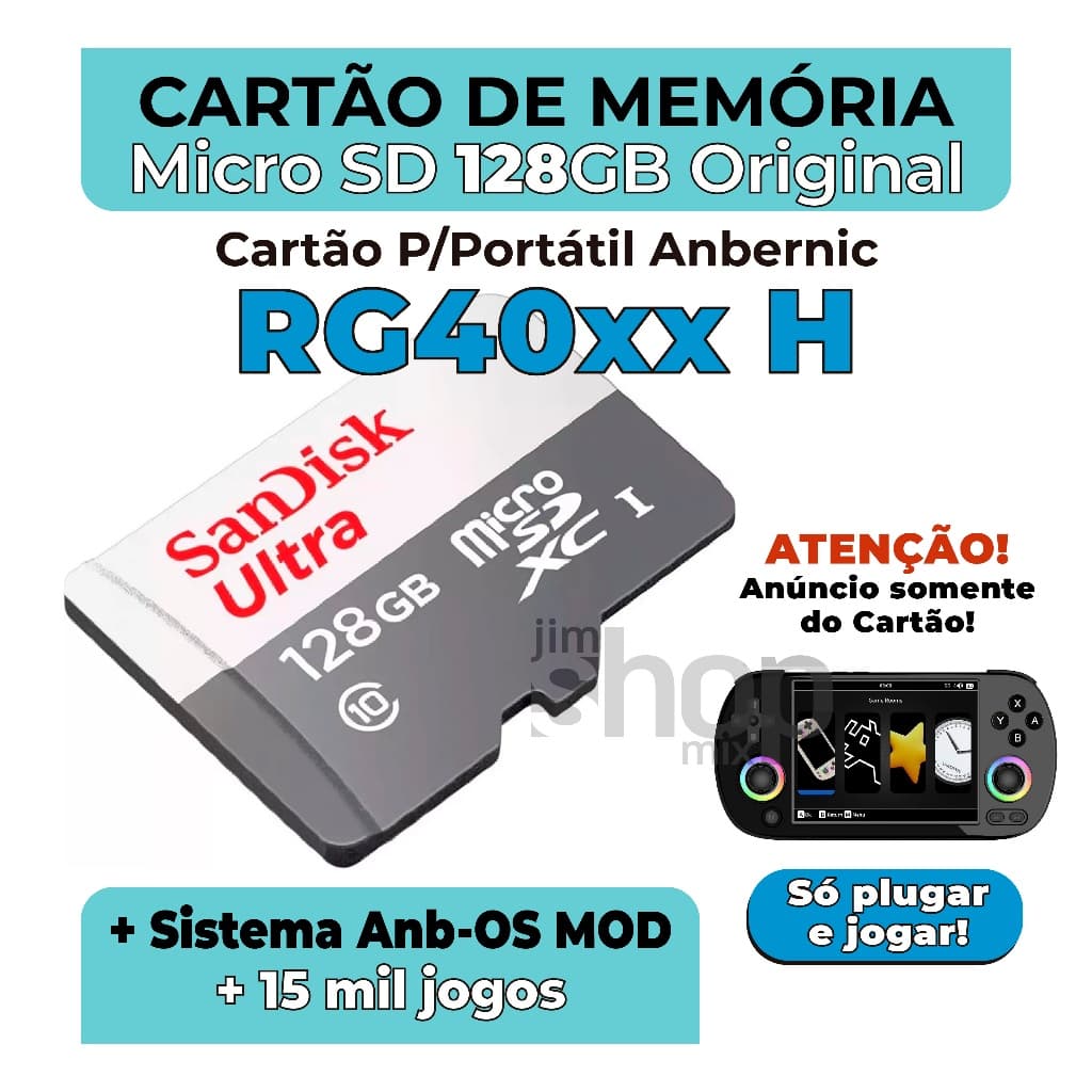 Cartão com Sistema Anb-OS MOD para RG40xx-H +10mil jogos – Envio Imediato