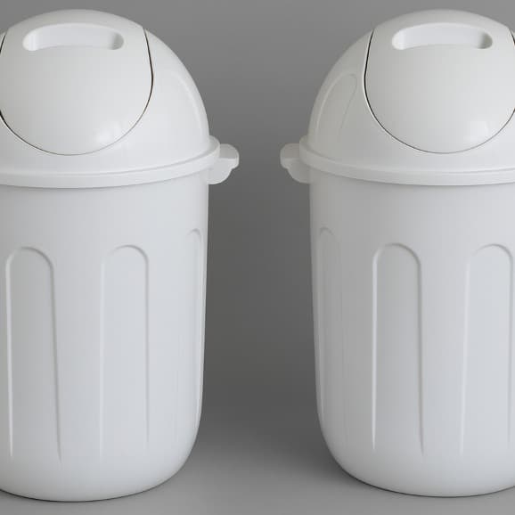 Lixeira Basculante de Plastico  Resistente 12L Escritório Branca