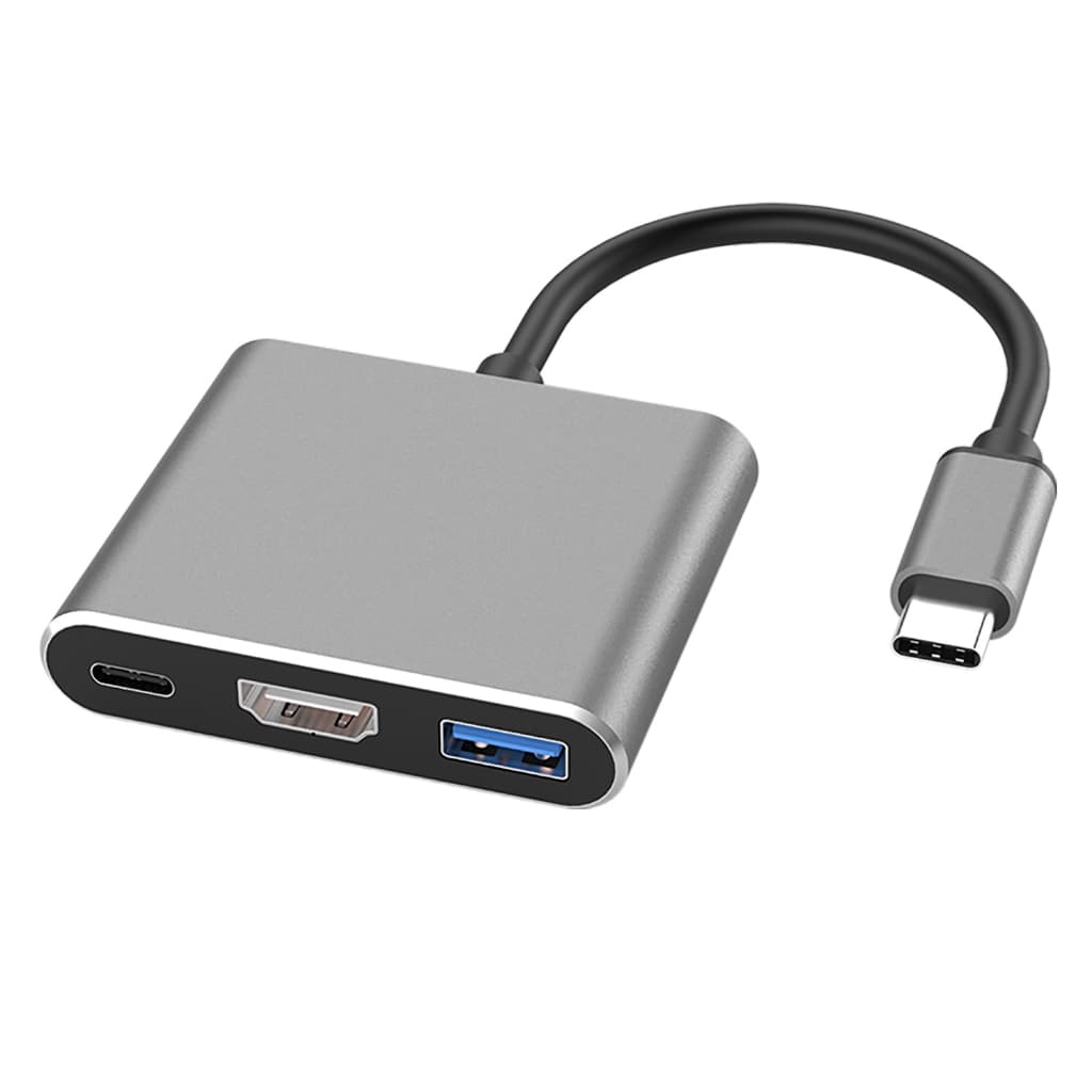 Adaptador USB Tipo C HDMI 3 em 1 - Transmissão 4K, Compatível com DeX, Carregamento Simultâneo
