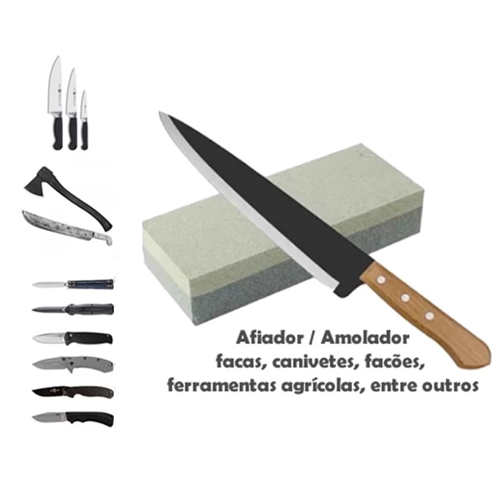 Pedra De Amolar e Afiar Faca Dupla Face 6" ou 8"