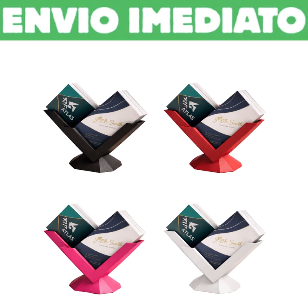 Expositor Porta Cartão de Visita de Mesa Display Moderno Suporte para Cartões Escritório Recepção Formato Coração
