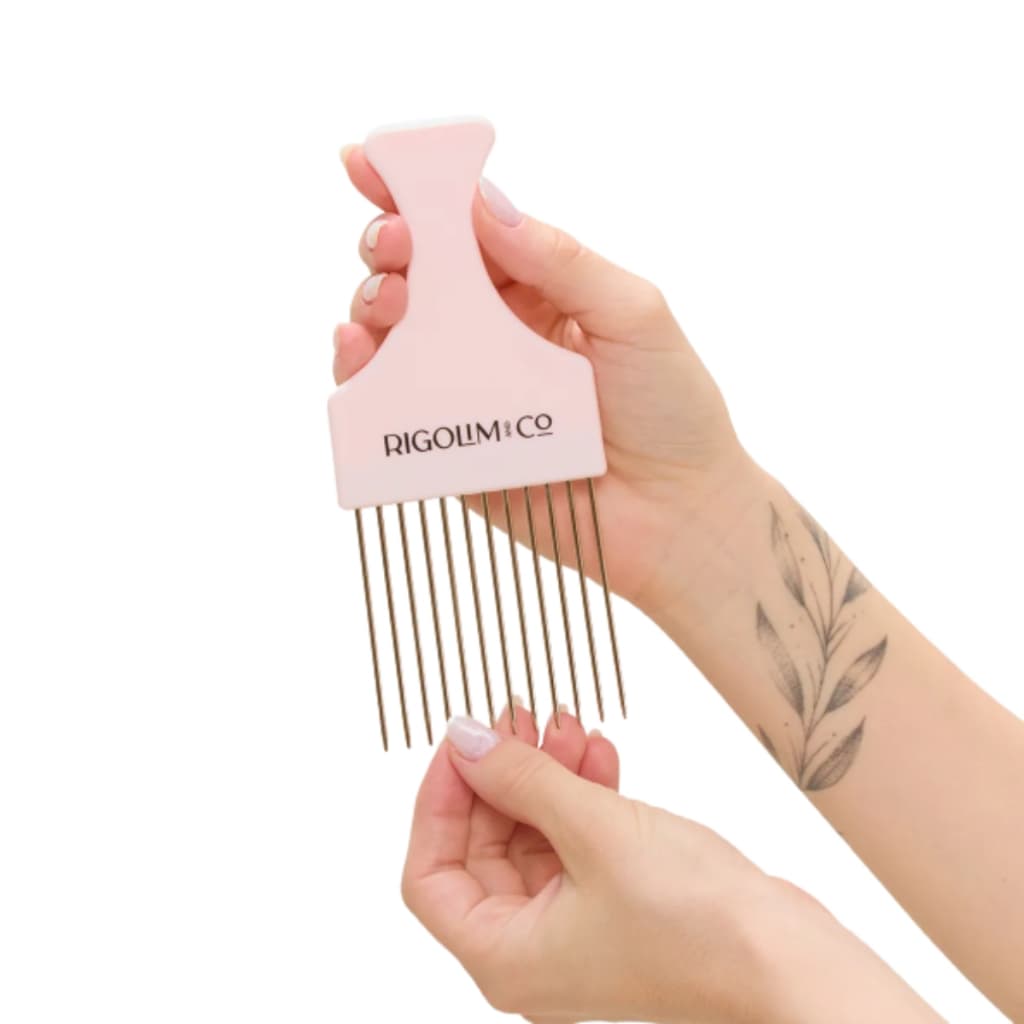 Pente Garfo Rigolim Volume Cabelos Cacheados Antiestático Profissional Dentes de Aço