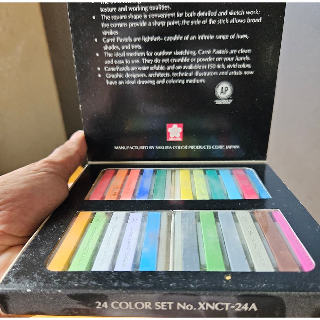 Giz Pastel Seco Sakura Nouvel Carré 24 Cores - Profissional (XNCT-24A) Japão