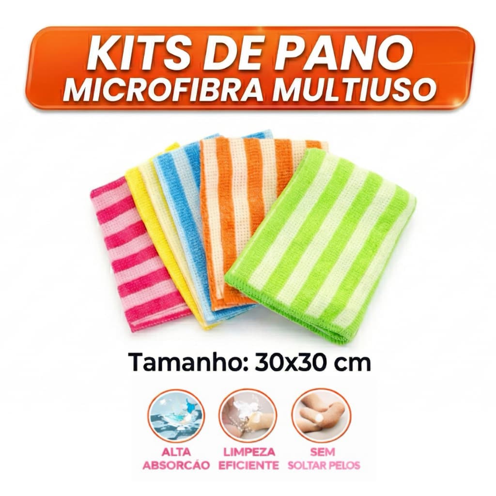 Panos de Microfibra Para Limpeza Para Banheiro Cozinha Multiuso Reutilizável Super Absorvente