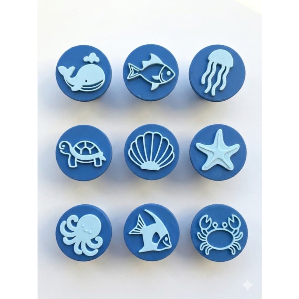 Carimbo Fundo do Mar para Brigadeiro | Marcador Doces, Biscoito e Massinha Tema Oceano Infantil