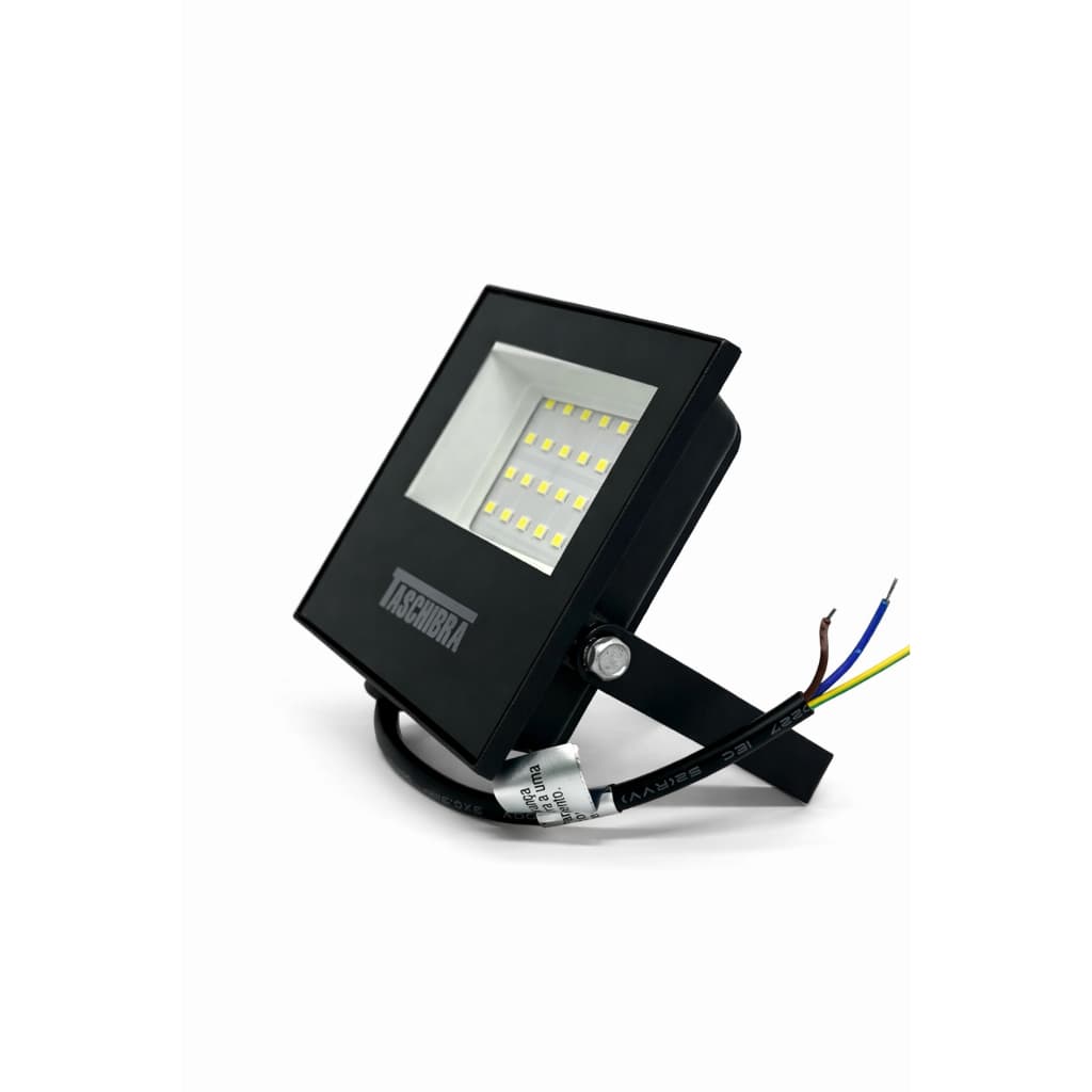 LED LUZ BRANCA 30W REFLETOR 6500K FORTE PRETO TASCHIBRA