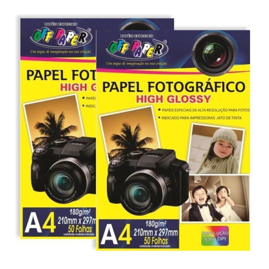 Papel Fotográfico A4 Glossy 180g 50 Folhas Alta Resolução Inkjet papel fotográfico, glossy, papel A4, papel para foto