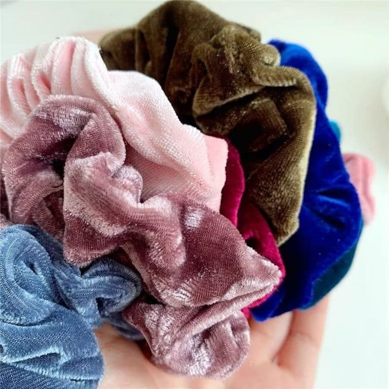 Scrunchies de Veludo Xuxinha Amarrador de Cabelo Cor Sortida