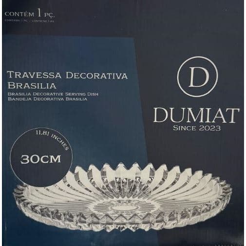 Travessa de Mesa Decorativa de Vidro Brasília 30 cm - Prato de bolo - Prato de Vidro