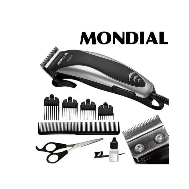 Cortador de Cabelo Mondial Hair Stylo CR-02 - Design Moderno, Lâminas de Aço, 4 Alturas de Corte