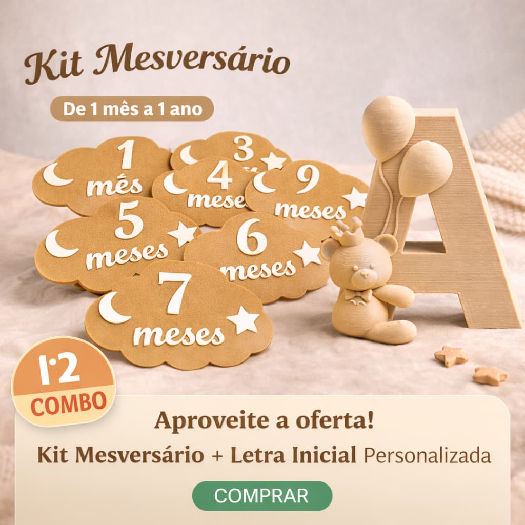Kit Mesversário + Letra Personalizada Bebê | Dolce Bebê Collection | Kit mesversário Personalizado