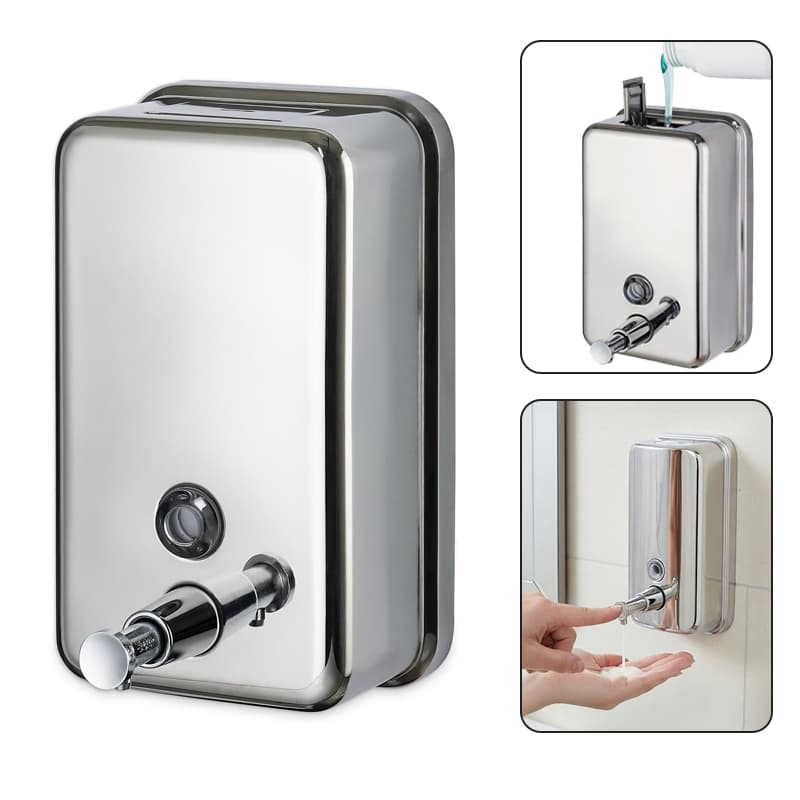 Dispenser Para Sabonete Líquido E Álcool Gel Inox 304 Parede 3 Tamanhos 500/800/1000ml