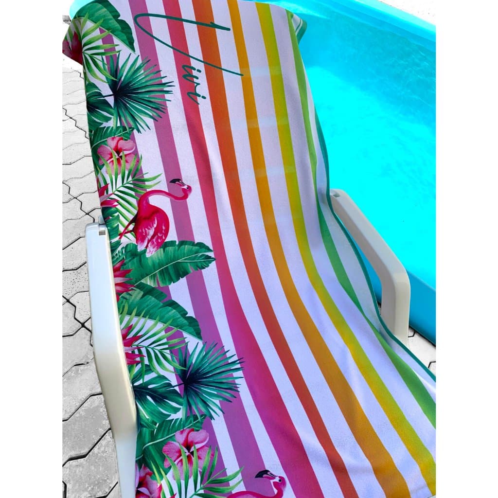 Toalha de Praia Personalizada - Listras Tropicais