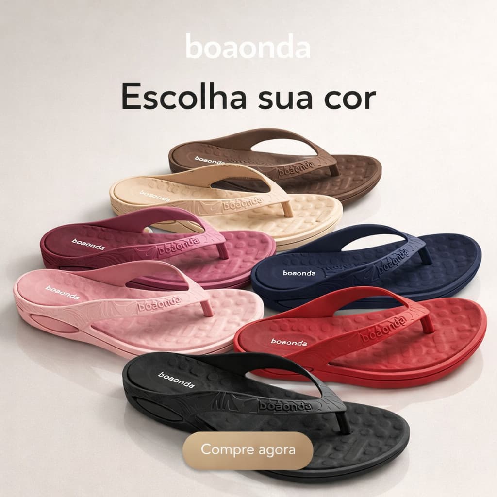 Chinelo Feminino Ortopédico Boaonda Lilly Confortável Esporão Fascite Confortável Moderno Original
