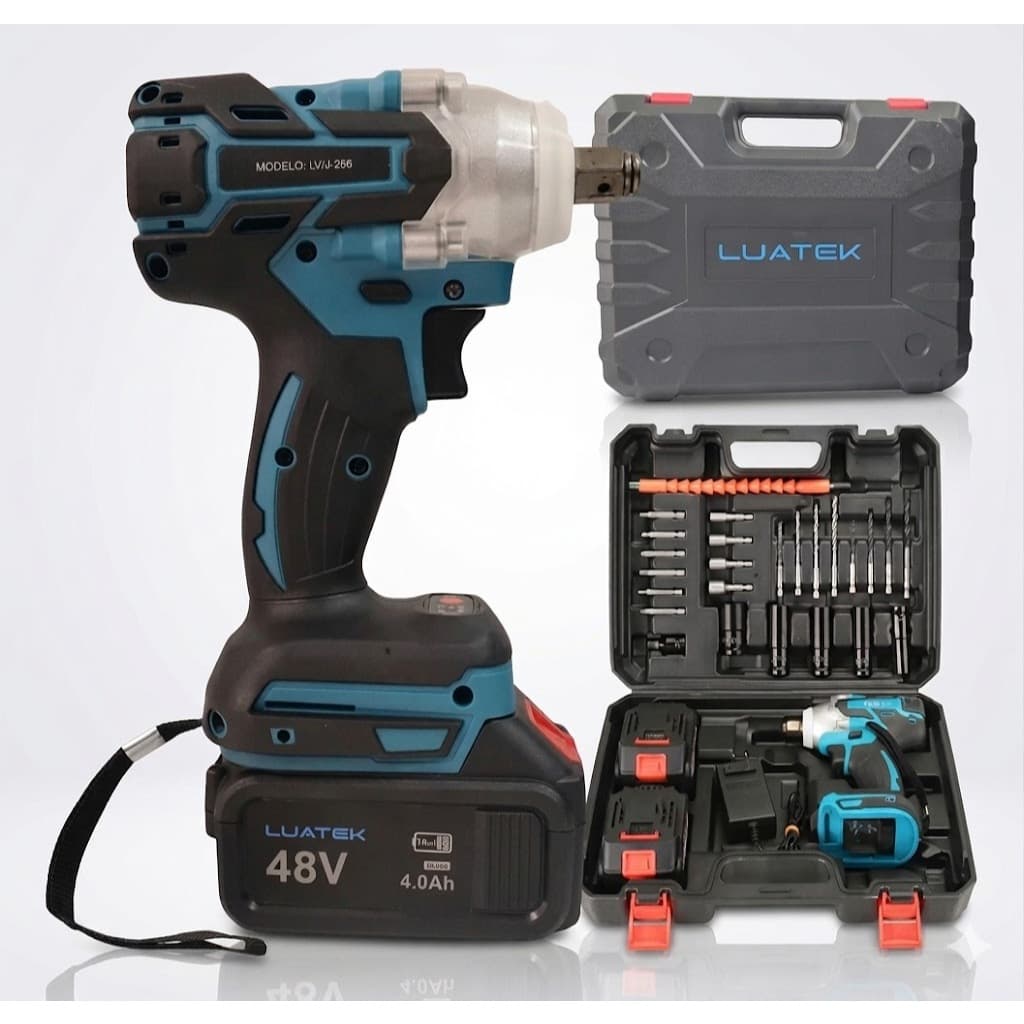 parafusadeira de impacto luatek 2 bateria de 48v 4,0 ah 380nm 1800r/min