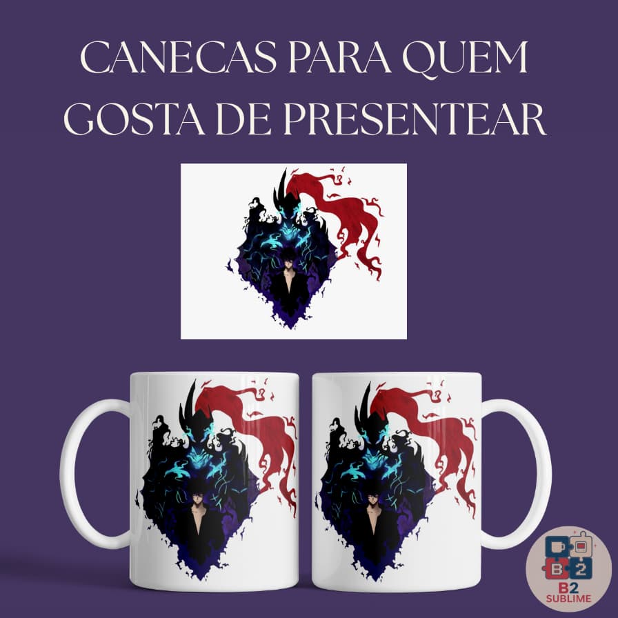 Caneca Personalizada Cerâmica Premium Sung Jin-Woo Solo Leveling 325ml - 1 Unidade-Presente Criativo