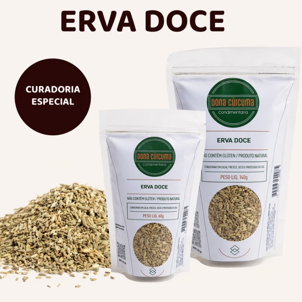 Erva Doce para Chá e Infusão Temperos e Especiarias Naturais | 100% Natural | Dona Cúrcuma