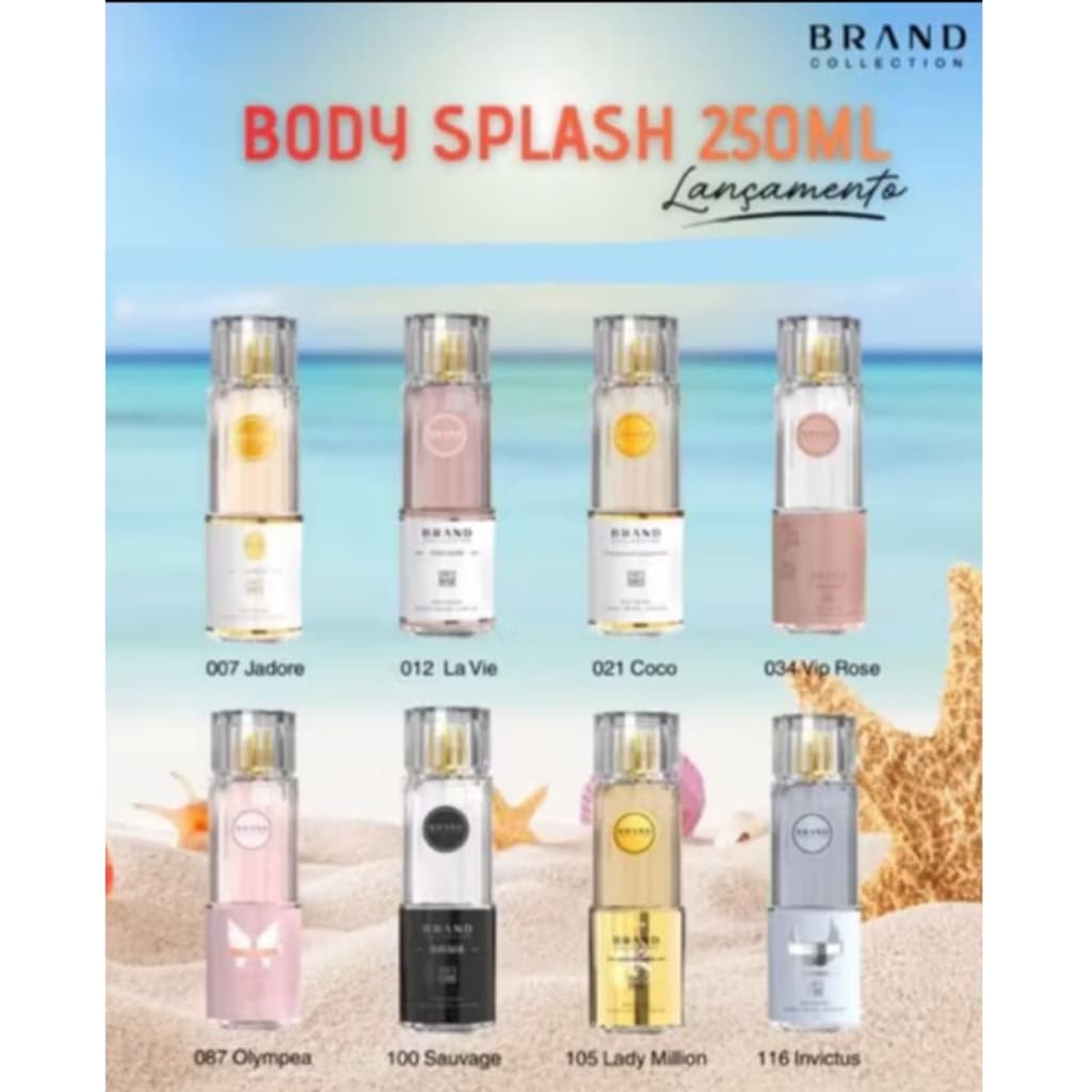 Body Splash Feminino 250ml Brand Collection Perfume Corporal Importado Cheiro Duradouro