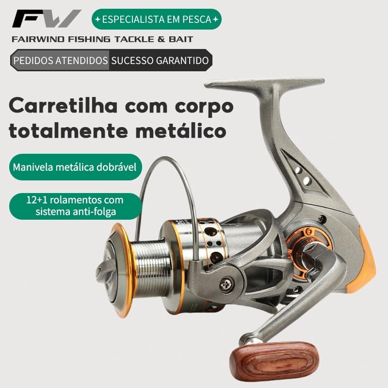 FW Carretel Molinete Dc 2000-7000 Pesca Pesada 10kg Grande 5.2:1 carretilha de pesca