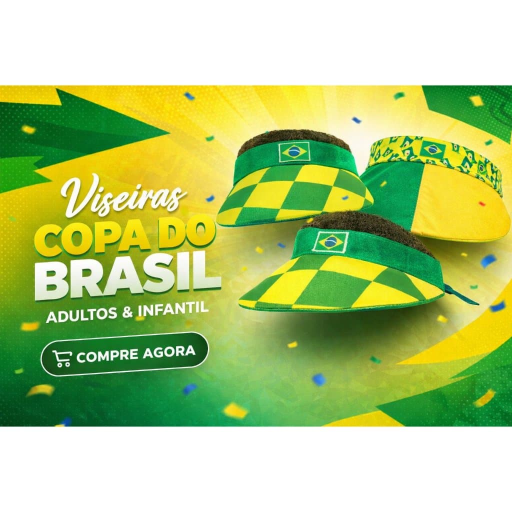 Viseira Brasil Copa 2026 🇧🇷 Jogo, Torcedor, Confortável e Estilosa – Adulto & Infantil