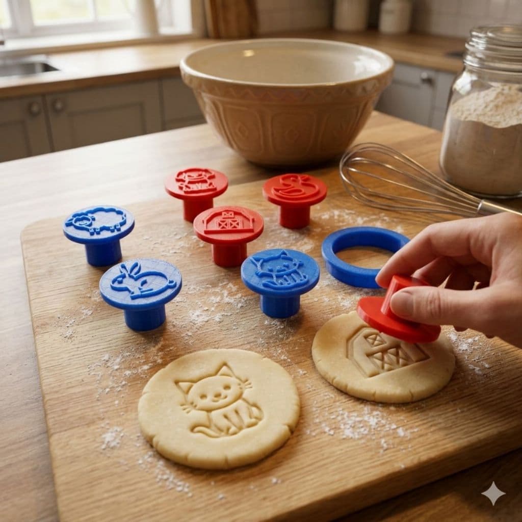 Cortador e Carimbo de biscoitos massas kit com 4/6 peças gatinho coelho cachorro pato casa
