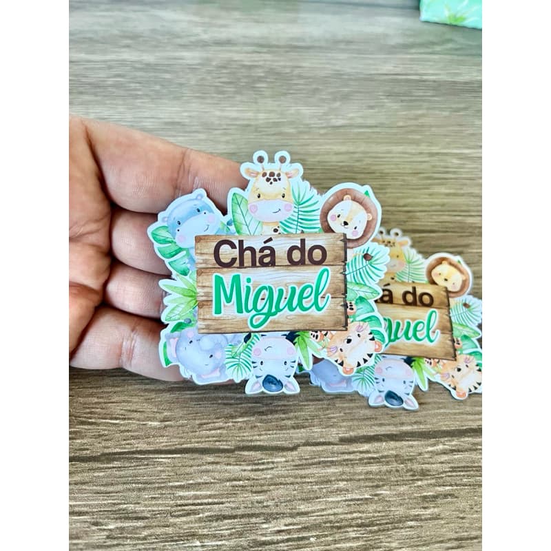 Aplique 3D Safari Personalizado | Chá de Bebê | Lembrancinha Festa Infantil