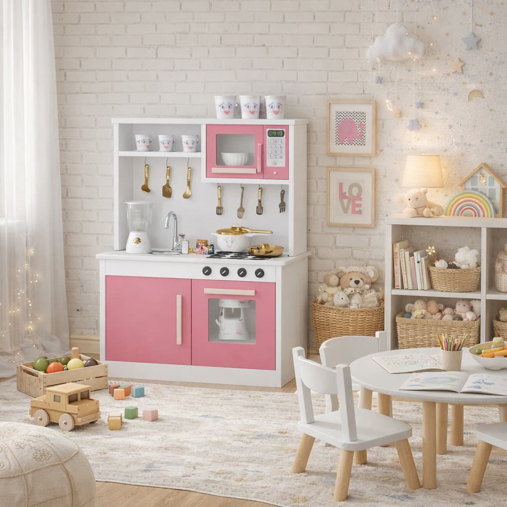 Cozinha Infantil Com Pia E Fogão De Brinquedo Para Crianças