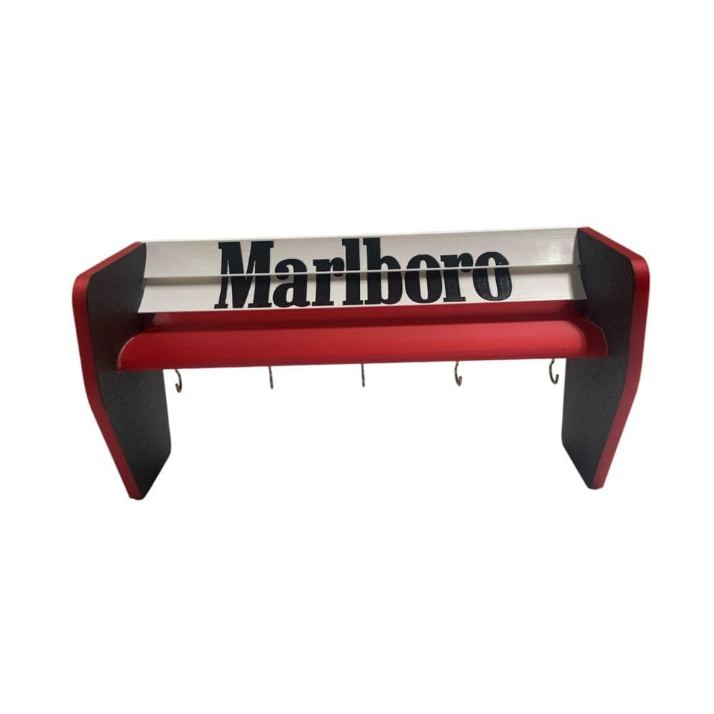Porta Chaves 5 Ganchos Estilo Aerofólio F1 Ayrton Senna – Claviculário Decorativo de Parede com Prateleira