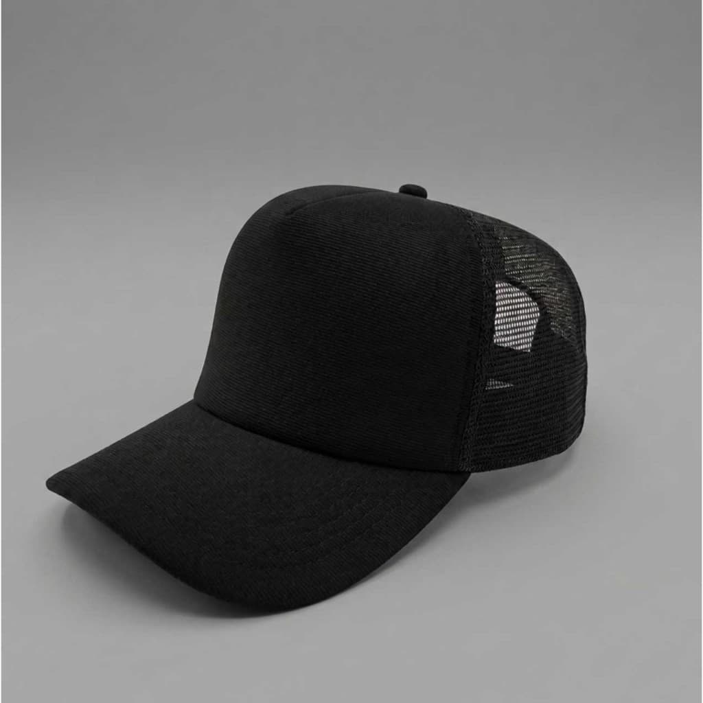 Bone Preto Trucker Tela Liso Casual Unissex Barato