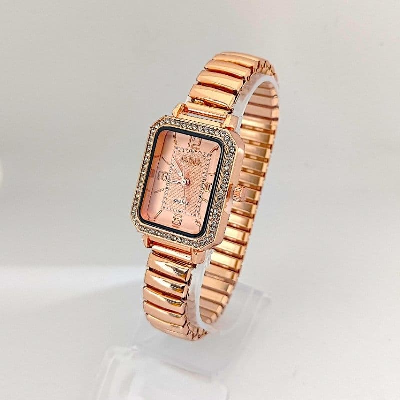 Relógio feminino quartzo metal inoxidável pulseira  Aço mola
