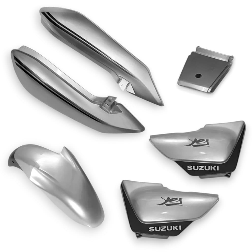 Kit Carenagem Completa Suzuki Yes  125 Prata 2008 Modelos 2005 a 2009 Grafismo Adesivado Alta Qualidade