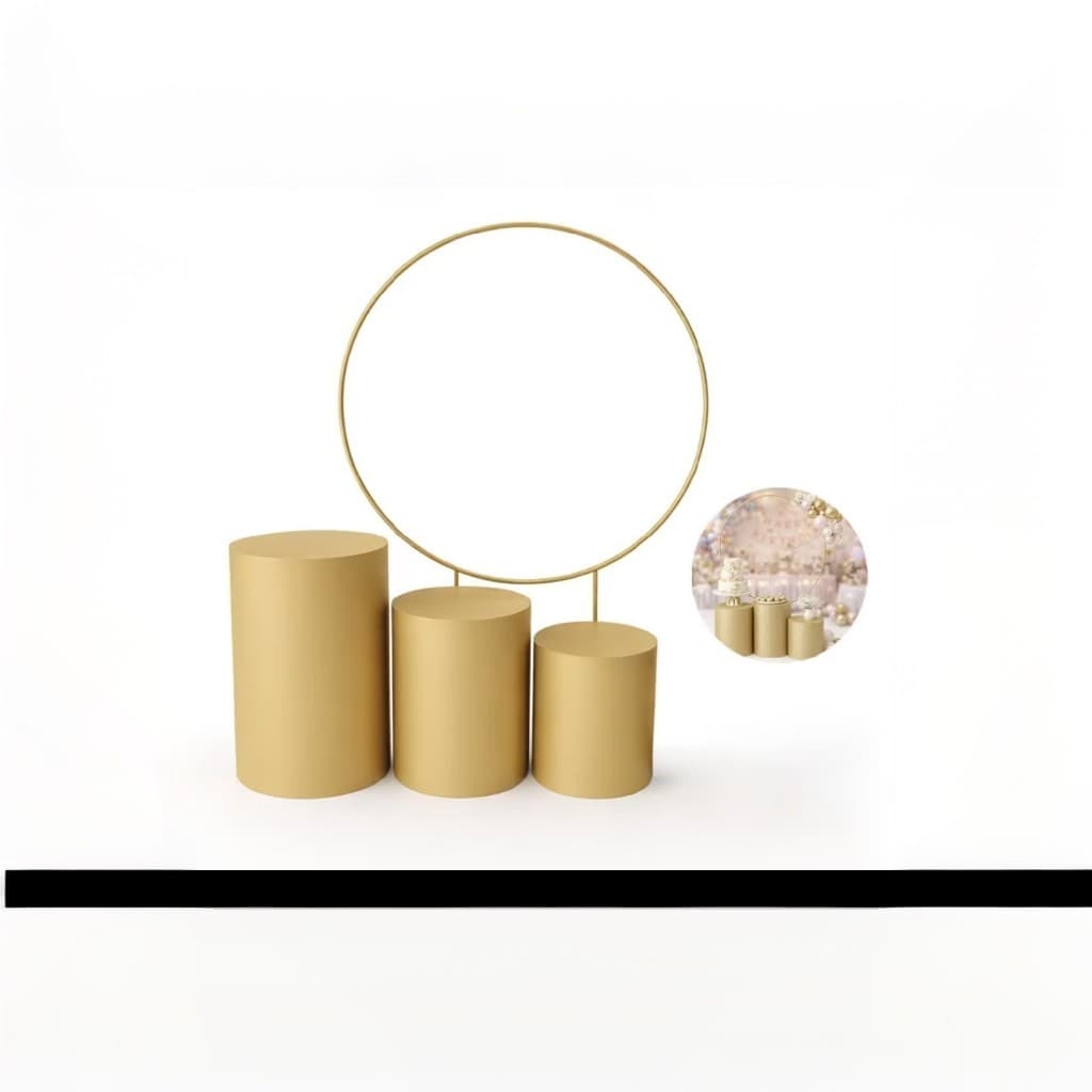 Kit Trio Cilindros + Festa de Mesa Decoração P M G Mdf