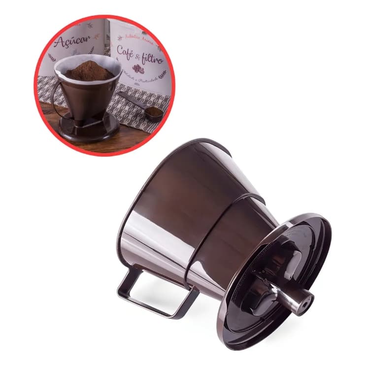 Porta Filtro De Plástico Para Café Retrô Marrom
