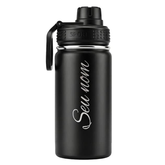 Garrafa Térmica Sport 350ml | Personalização a Laser - Nome - Logo - Time