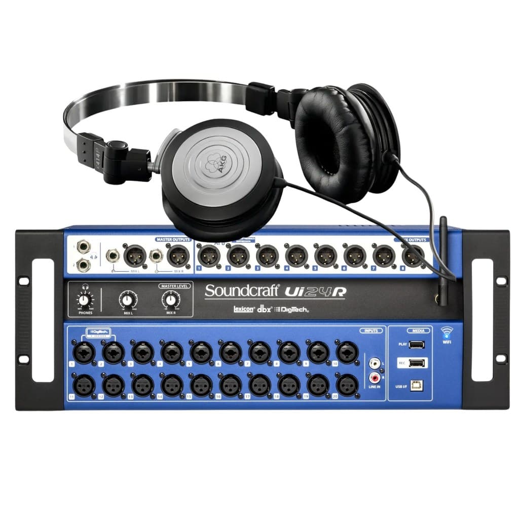 Kit Misturador UI24 Soundcraft + Fone de Ouvido AKG K414p