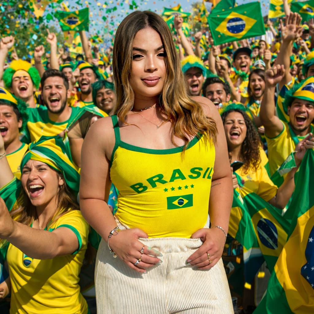 Regata Feminina Brasil Copa Do Mundo 2026 Dry Fit Canelada Leve Respirável Confortável E Estilosa Tecido Esticável