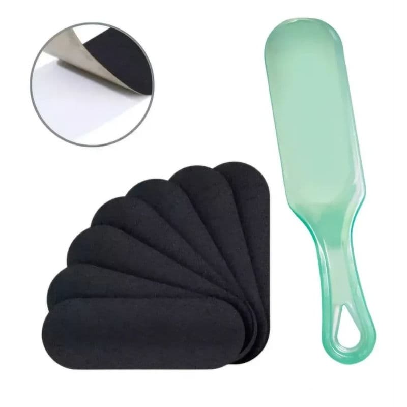 150 unidades lixa refil 5x13 adesiva pedicure preto grão 100 + 1 base plastica