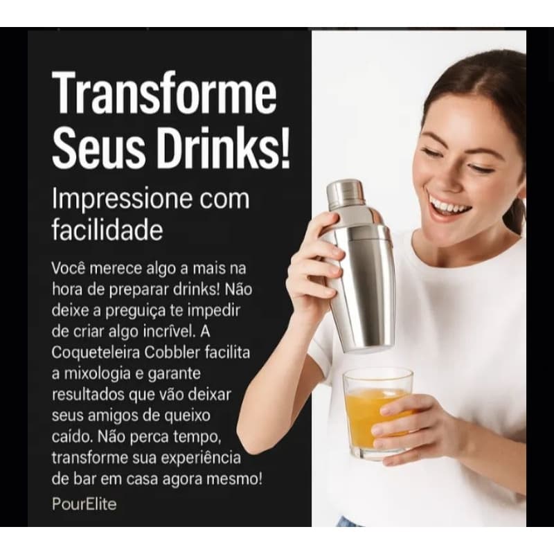 Coqueteleira Aço Inox 500ml Drinks Profissionais Mixologia