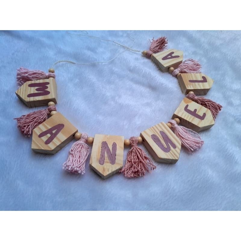 varal de tessel/bandeirolas /varal com nome