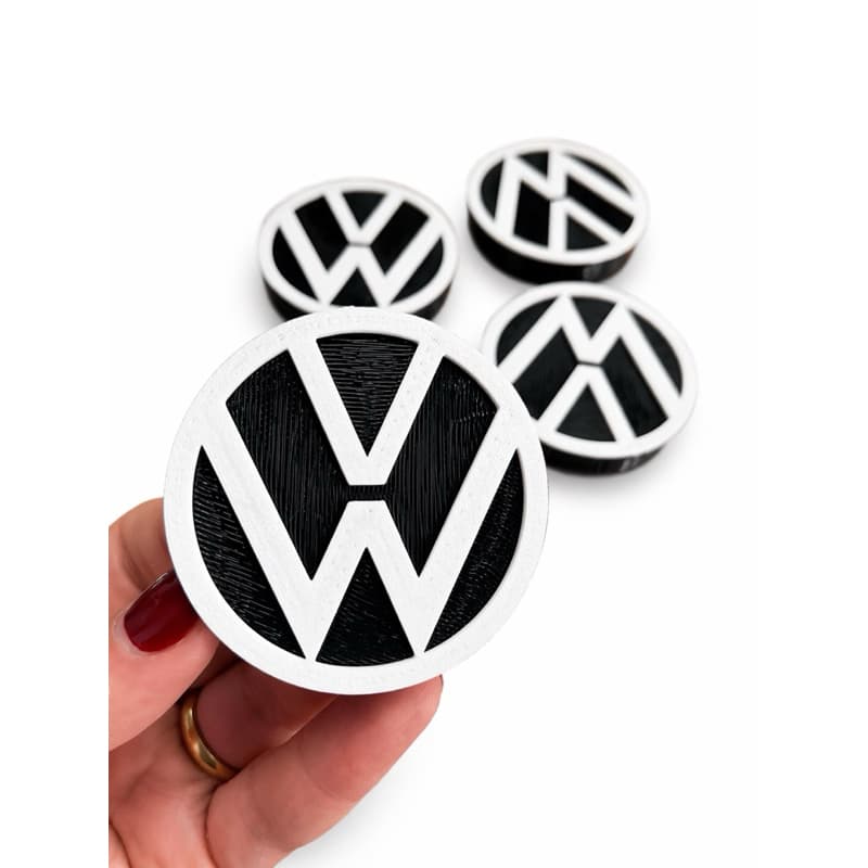 Kit 4 Calotas Centro Roda VW Tampa Miolo Volkswagen Preto Branco Cinza Vermelho Dourado Alta Qualidade